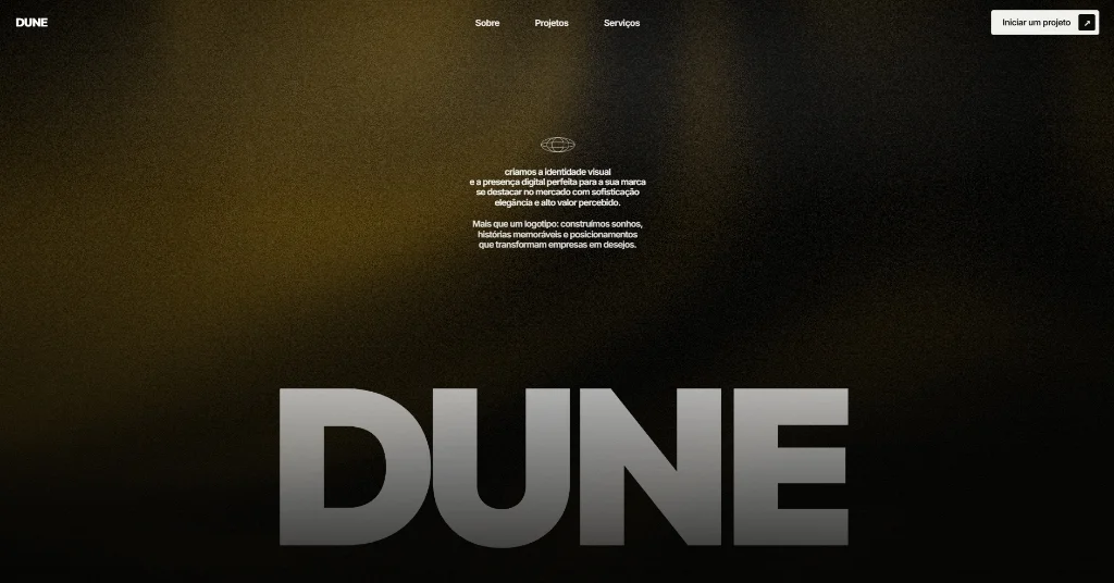 Projeto conceitual Dune Agência com direção visual editorial