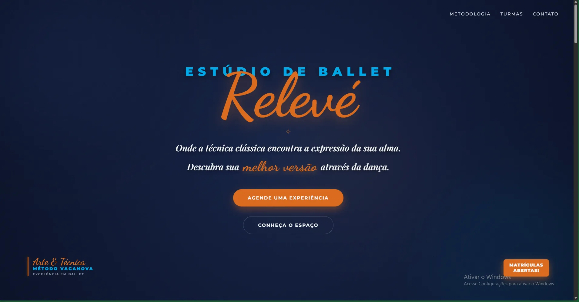 Projeto conceitual Relevé Ballet